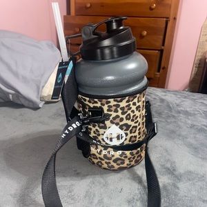 Hydrojug with strap and straw.